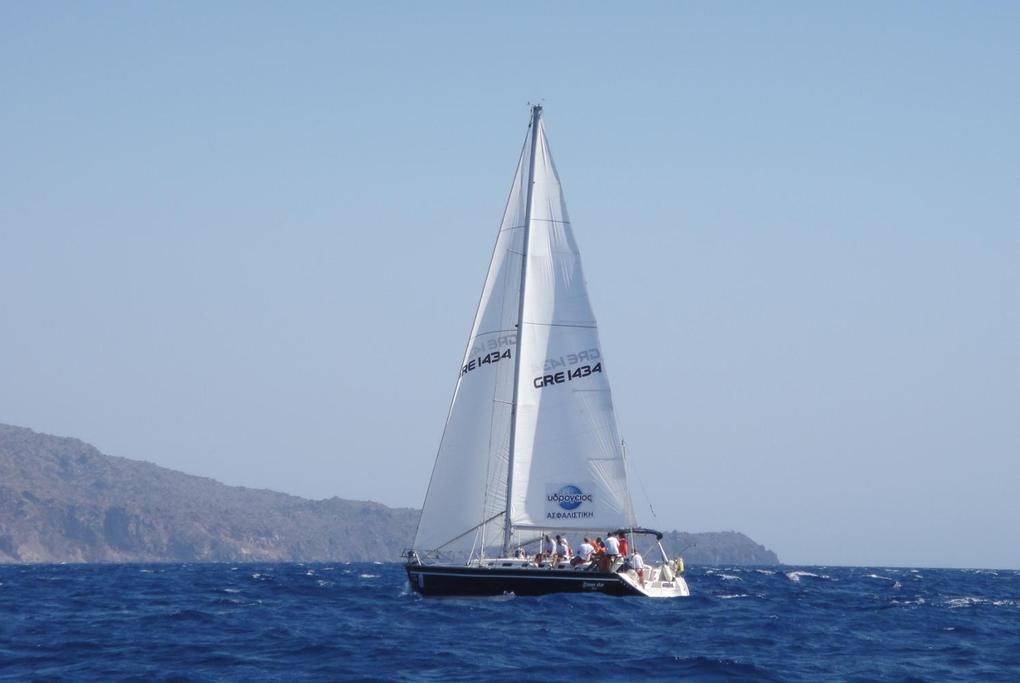 Boating is fun with a Sloop in Myrina