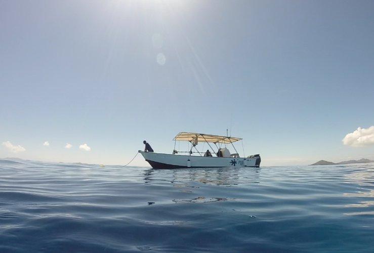 Up to 12 persons can enjoy a ride on this Center console boat