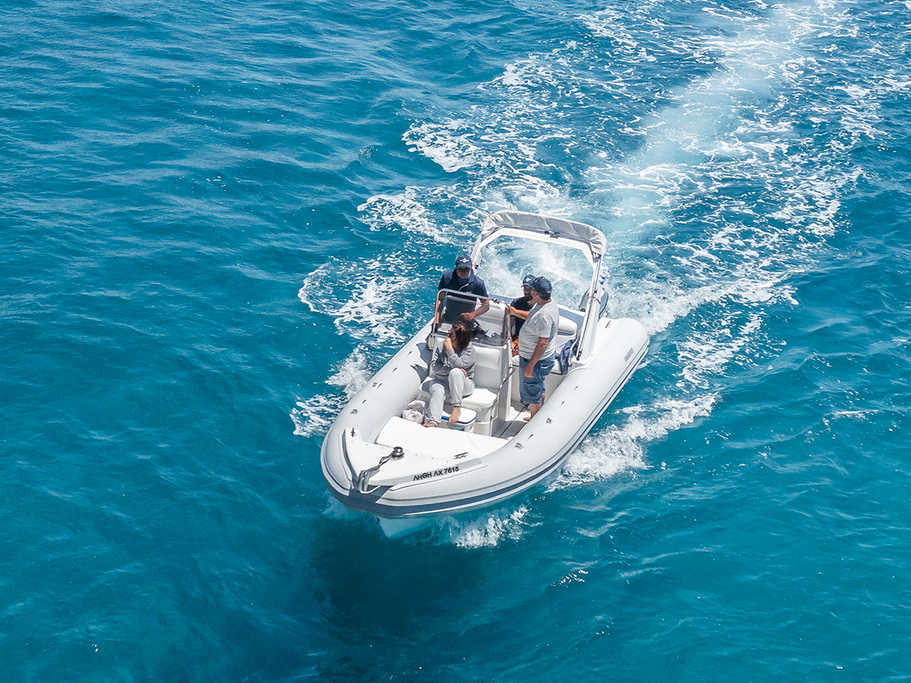 Rigid inflatable boat rental in Adamas, Milos, Greece
