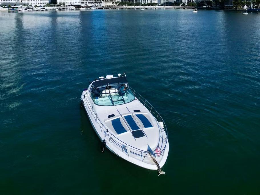 Up to 13 persons can enjoy a ride on this Sea Ray boat