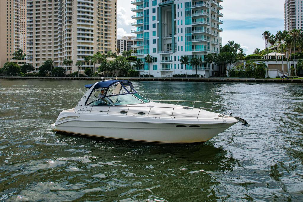 Up to 12 persons can enjoy a ride on this Sea Ray boat