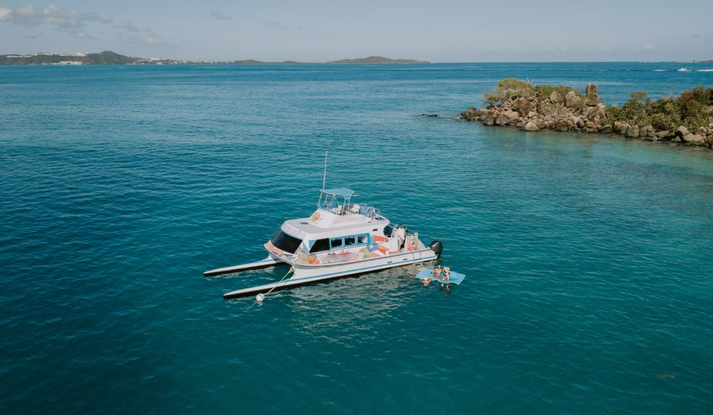 Up to 20 persons can enjoy a ride on this Catamaran boat