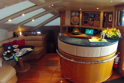 Up to 8 persons can enjoy a ride on this Catamaran boat