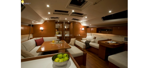 Up to 6 persons can enjoy a ride on this Beneteau boat