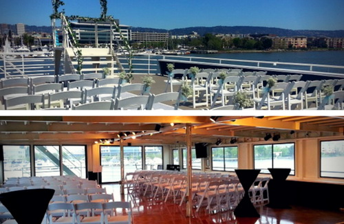 This 124.0' Custom cand take up to 350 passengers around Alameda