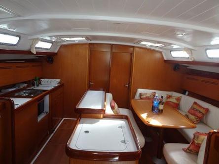 Up to 9 persons can enjoy a ride on this Beneteau boat