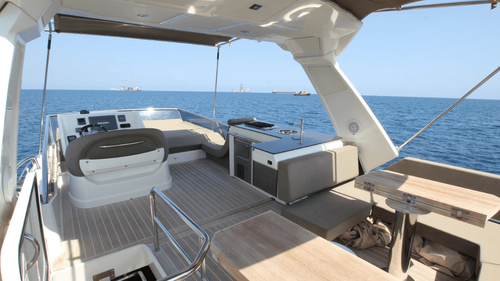 Up to 12 persons can enjoy a ride on this Motor yacht boat