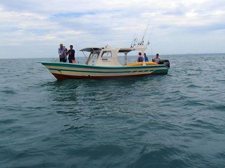 Experience Kuala Rompin on board this elegant motor boat