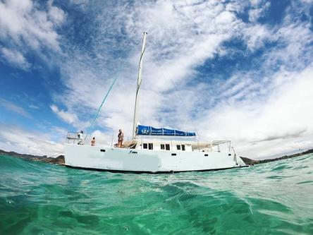 Up to 36 persons can enjoy a ride on this Catamaran boat