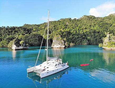 Hop aboard this amazing catamaran rental in Fiji!