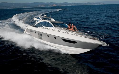 Up to 12 persons can enjoy a ride on this Azimut boat