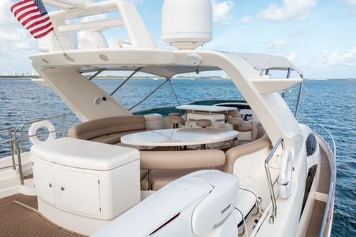 Up to 13 persons can enjoy a ride on this Azimut boat