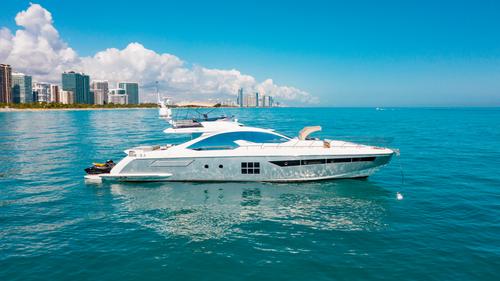 Up to 13 persons can enjoy a ride on this Azimut boat
