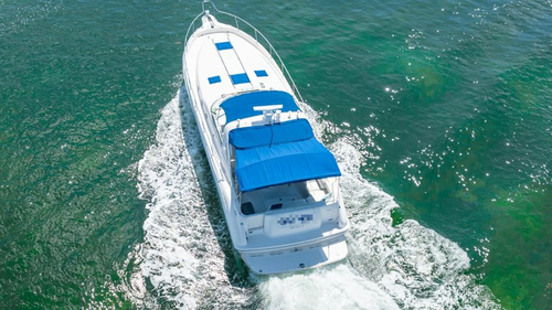 Up to 12 persons can enjoy a ride on this Sea Ray boat