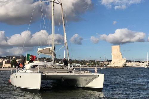 Up to 16 persons can enjoy a ride on this Catamaran boat