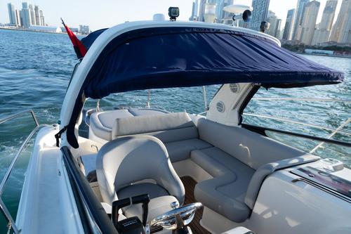 Up to 10 persons can enjoy a ride on this Bavaria boat