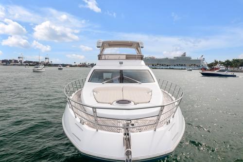 Up to 12 persons can enjoy a ride on this Azimut boat