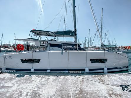 Up to 10 persons can enjoy a ride on this Catamaran boat