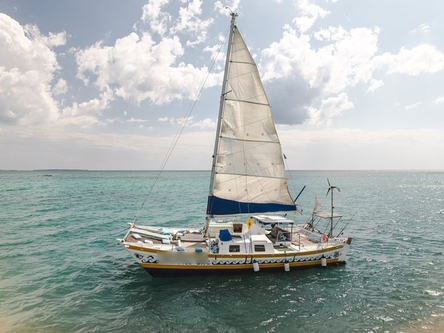 Up to 12 persons can enjoy a ride on this Catamaran boat