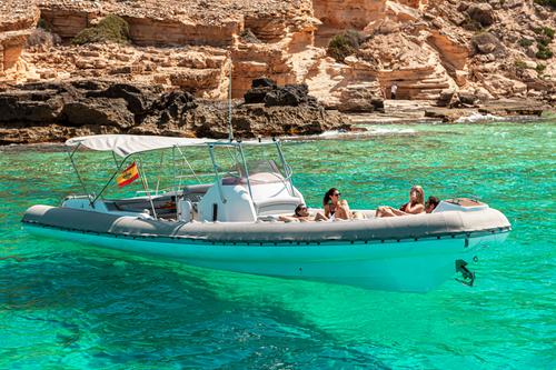 Rigid inflatable boat rental in Marina Naviera Balear, Spain