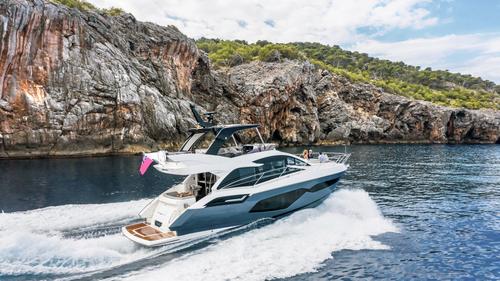 Luxury Flybridge Yacht Charter in Port de Sóller with Crew & Water Toys