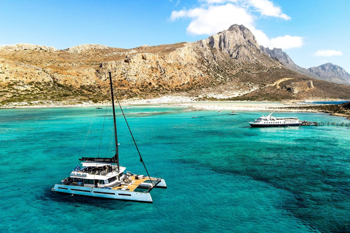 Balos & Gramvousa: Luxury Catamaran with Meals, Drinks & Transfer