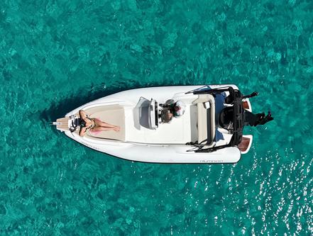Up to 6 persons can enjoy a ride on this Rigid inflatable boat