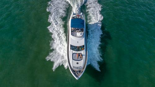 Up to 12 persons can enjoy a ride on this Sunseeker boat